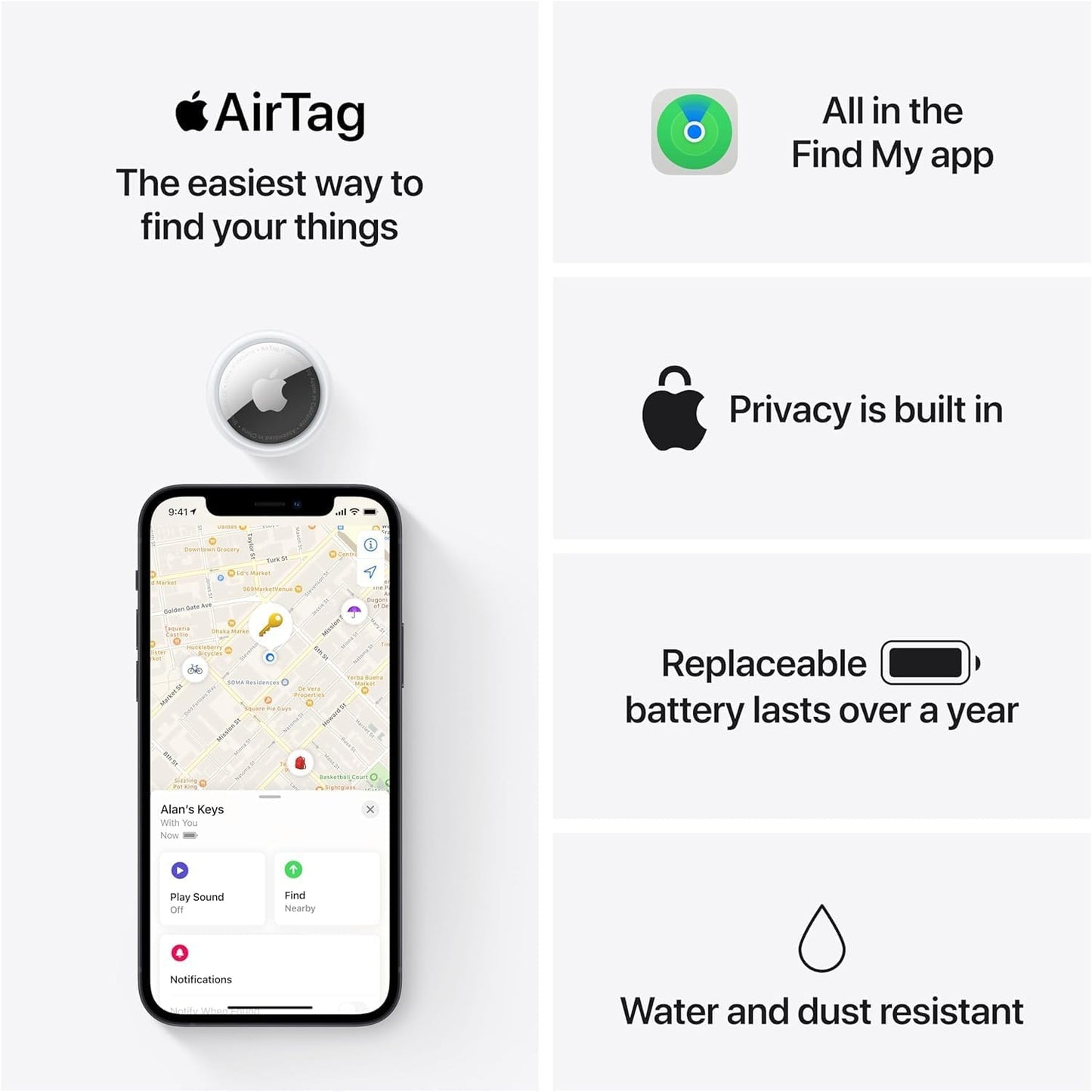 Airtag 4 Pack. Keep Track of and Find Your Keys, Wallet, Luggage, Backpack, and More. Simple One - Tap Set up with Iphone or Ipad - ILLumiwave